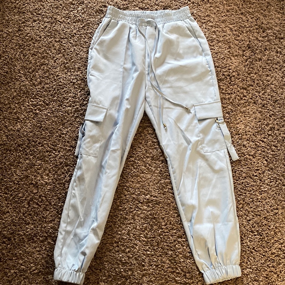 Light blue cargo joggers